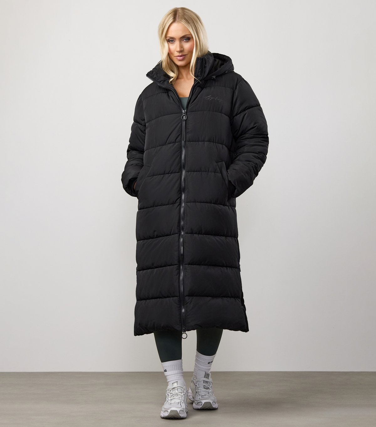 Gym King Women's Black Longline Puffer Jacket Gym King New Look - 2