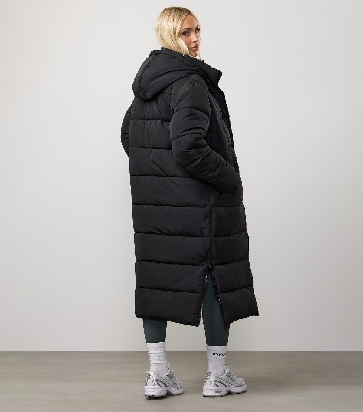 Gym King Women's Black Longline Puffer Jacket Gym King New Look - 3