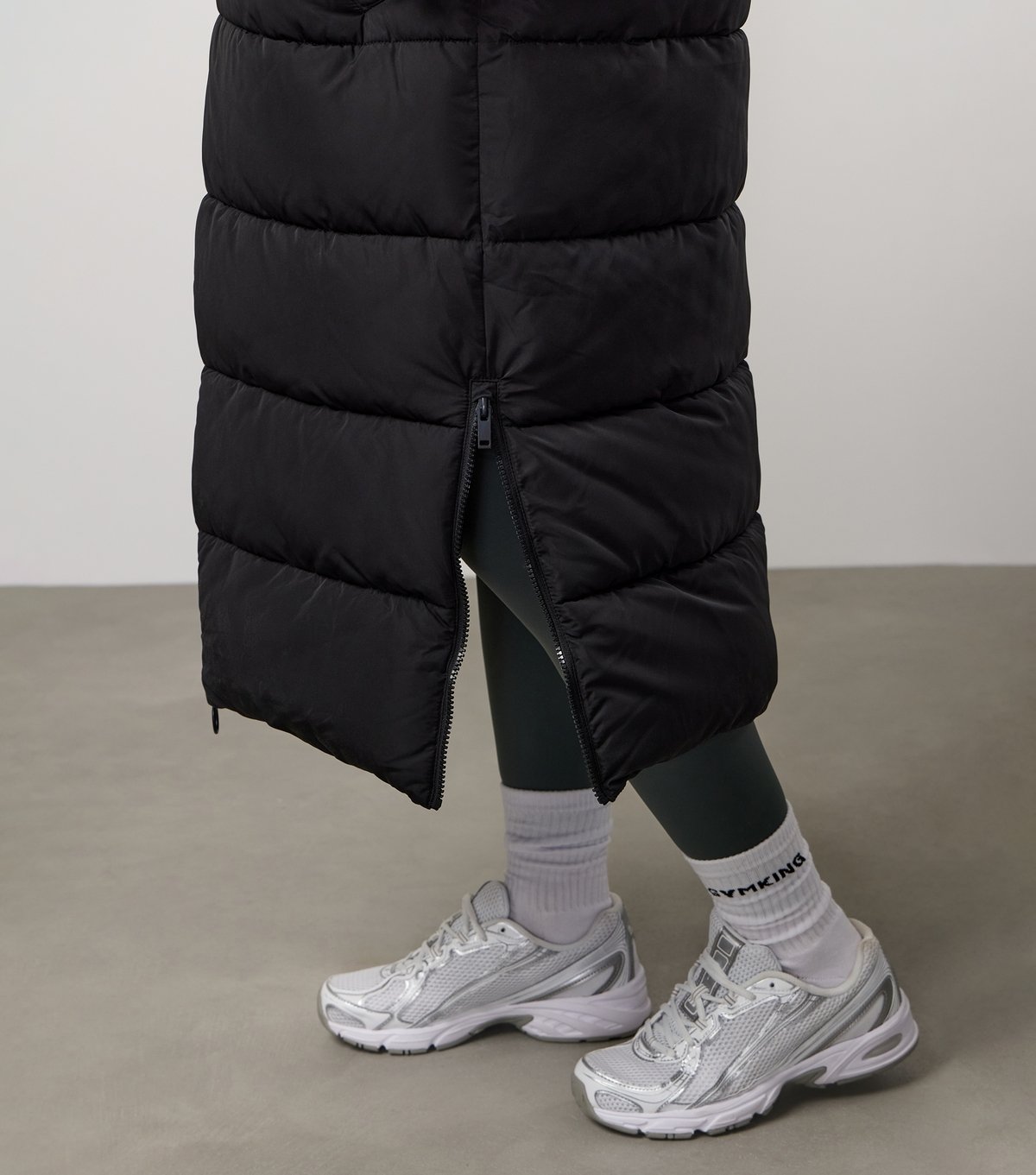 Gym King Women's Black Longline Puffer Jacket Gym King New Look - 4