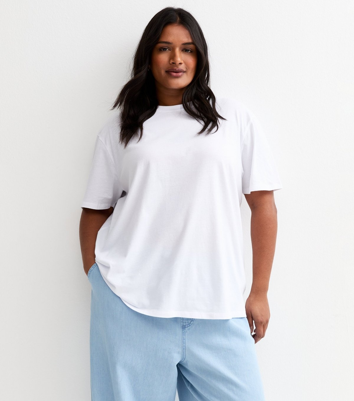 New Look Women's Plus Size White Oversized T-Shirt Curves New Look - 2