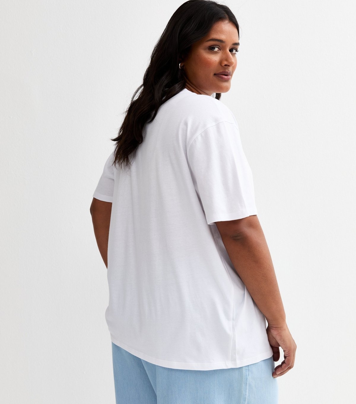 New Look Women's Plus Size White Oversized T-Shirt Curves New Look - 4