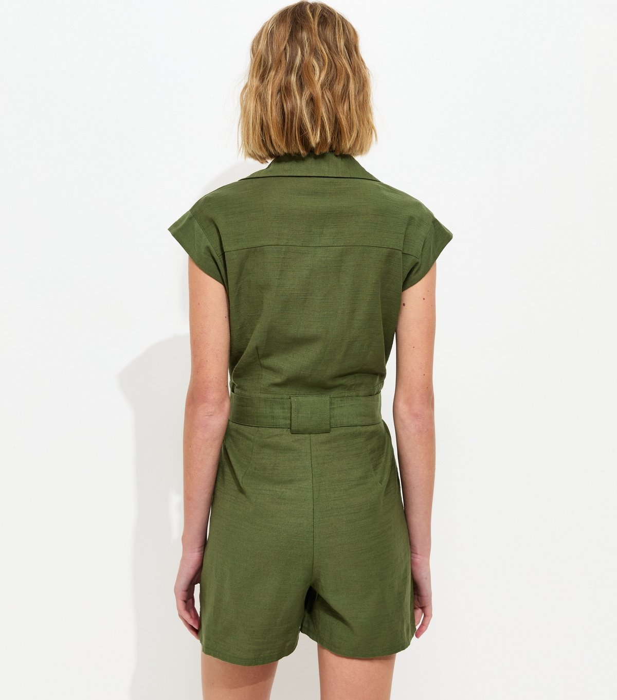 New Look Women's Khaki Utility Short Sleeve Playsuit New Look - 4