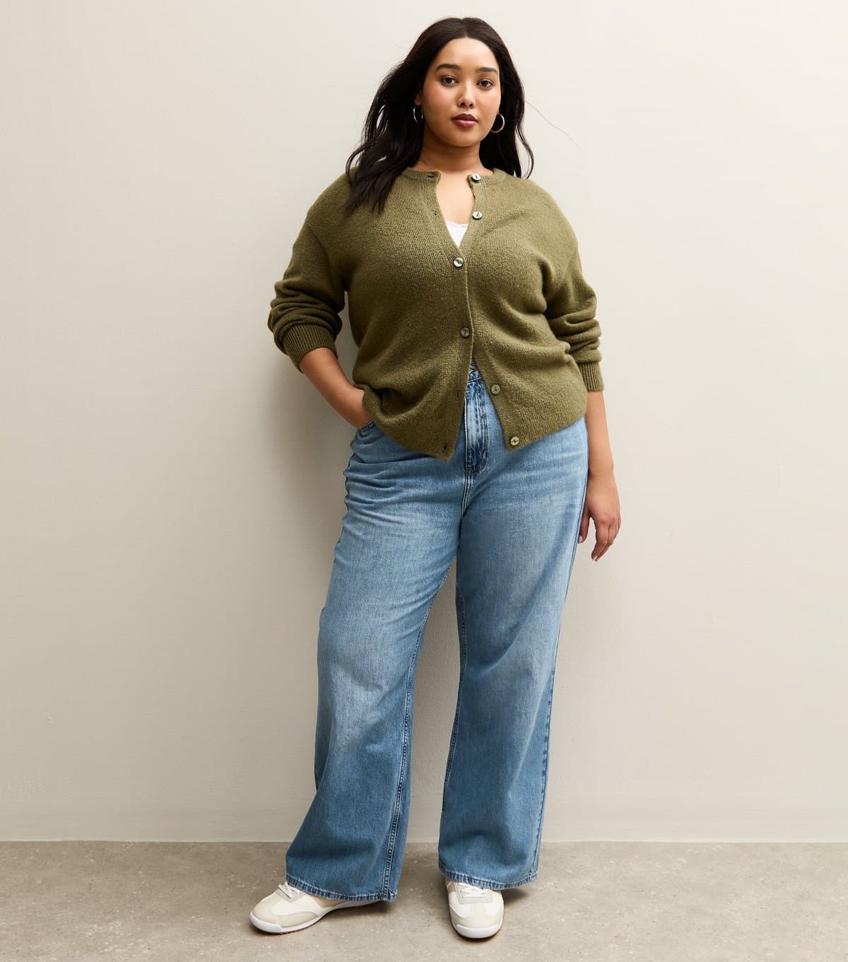 New Look Women's Plus Size Light Blue Bonnie Slouchy Wide Leg Jeans Curves New Look