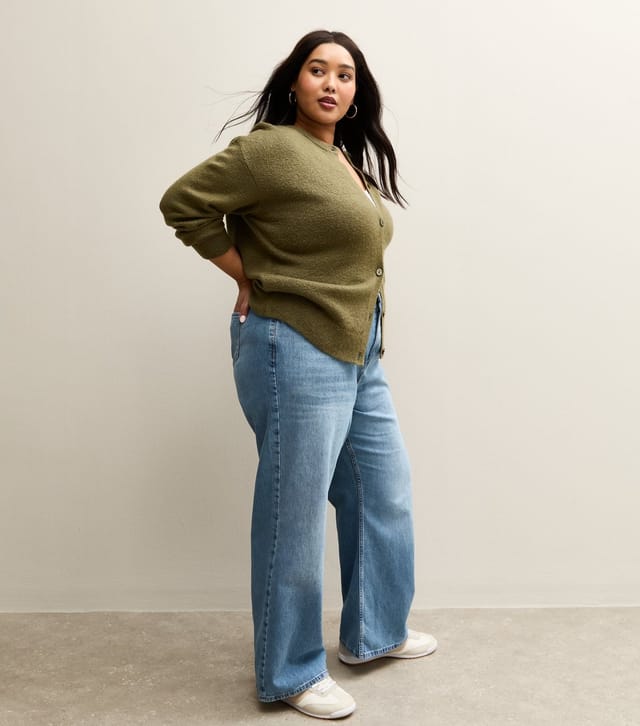 New Look Women's Plus Size Light Blue Bonnie Slouchy Wide Leg Jeans Curves New Look - 3