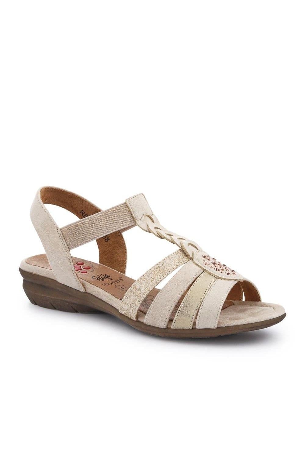 Pavers Pavers Women's Wide-Fit Shock-Absorbing Sandals in Beige