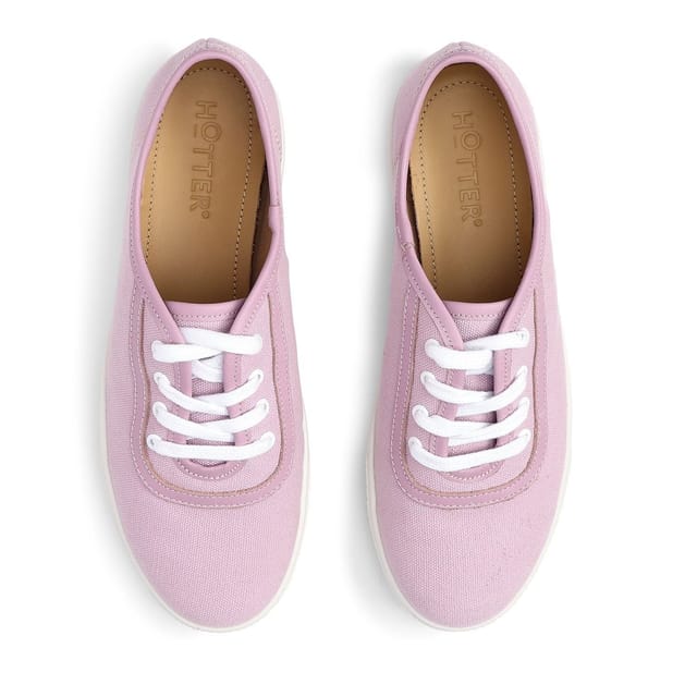 Hotter Hotter Women's 'Mabel' Canvas Lace-Ups in Lavender - 3