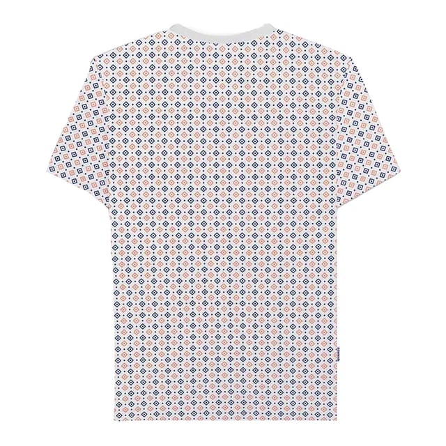 Lambretta Lambretta Men's SS24 Geometric All-Over Print T-Shirt in White - 2