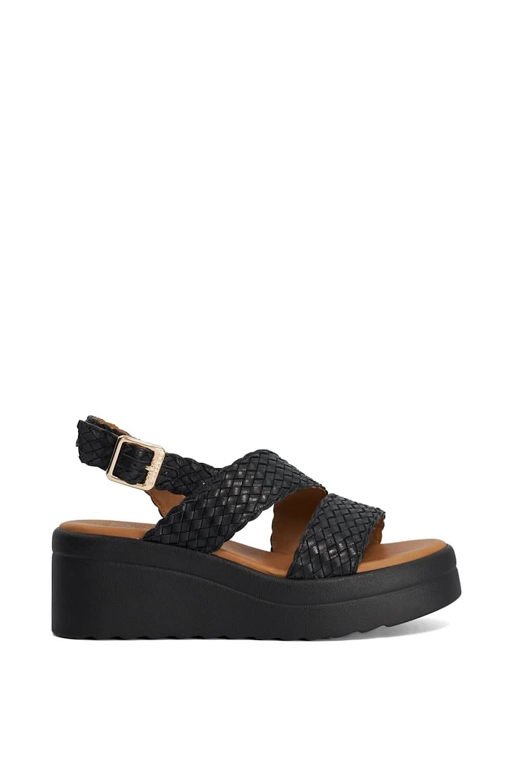 Dune London Dune London Women's Wide Fit 'Kerbie' Leather Wedges in Black