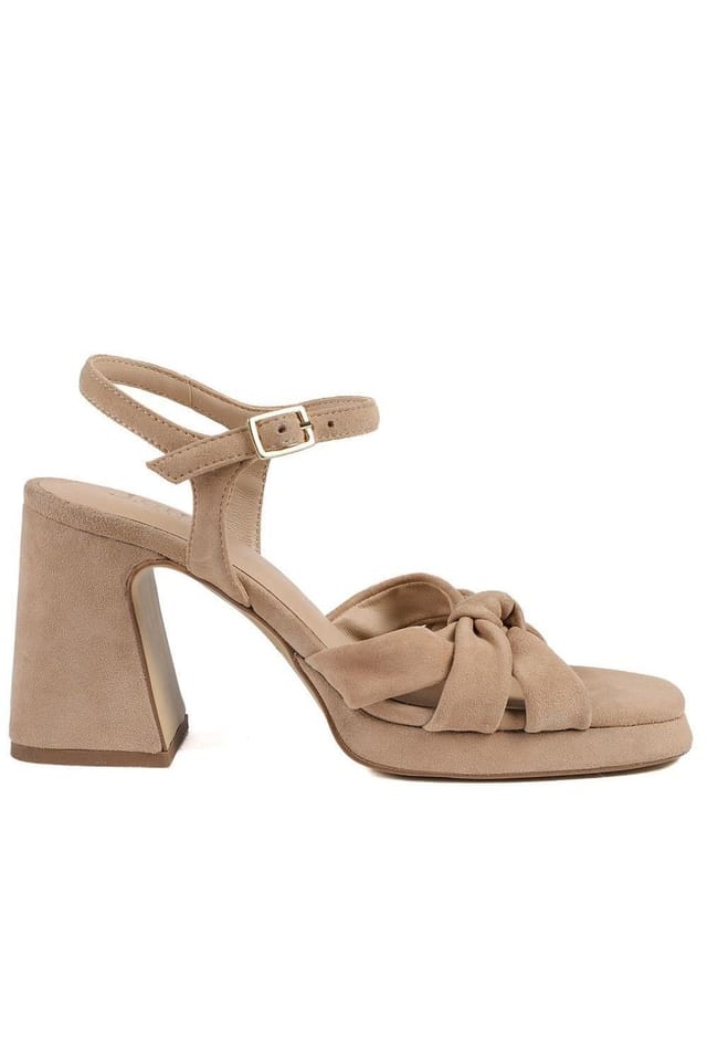 Jones Bootmaker Jones Bootmaker Women's Gloriana Block Heel Leather Buckled Sandals in Tan - 2