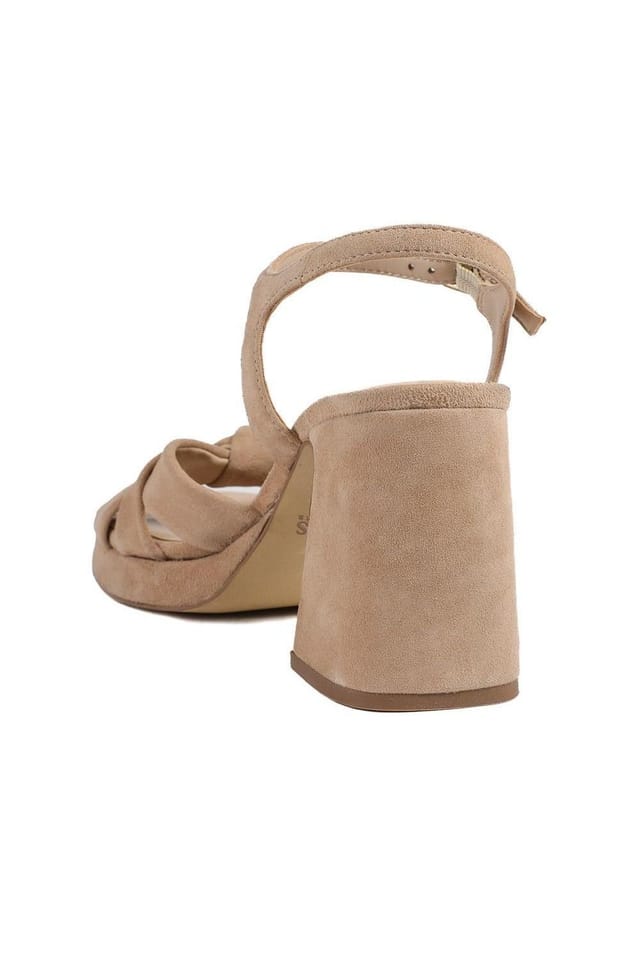 Jones Bootmaker Jones Bootmaker Women's Gloriana Block Heel Leather Buckled Sandals in Tan - 3