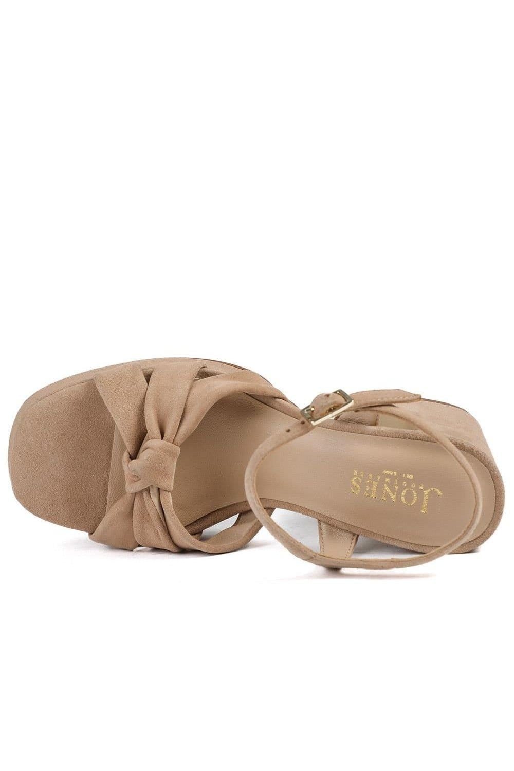 Jones Bootmaker Jones Bootmaker Women's Gloriana Block Heel Leather Buckled Sandals in Tan - 4