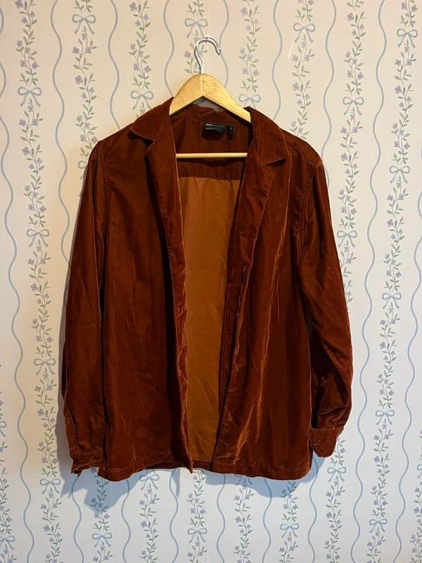 ASOS Design Velvet Burnt Orange Shirt