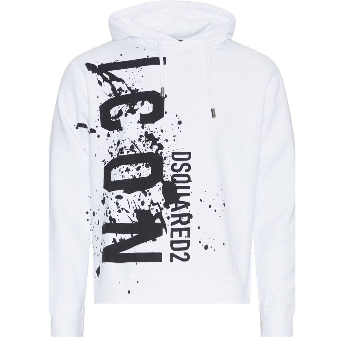 Dsquared2 Dsquared2 Men's Cool Fit Icon Splash Logo White Hoodie�