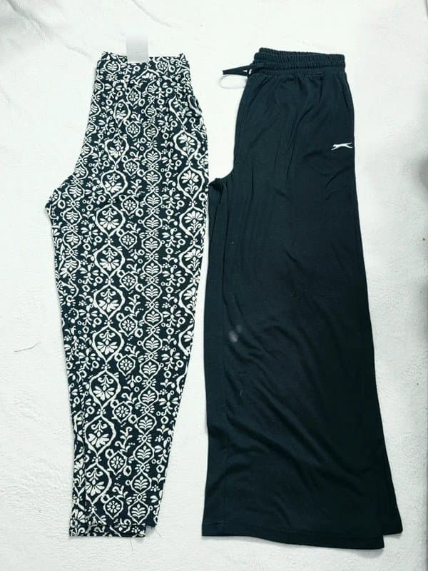 Slazenger Slazenger Black Wide Leg Trousers UK 16 & Yours Black White Print Tapered Trousers UK 16 Bundle