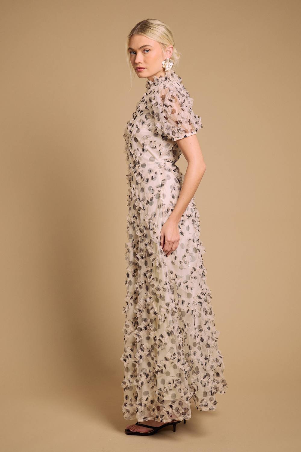 Oasis Oasis Women's Printed Textured Maxi Dress in Ivory - 4