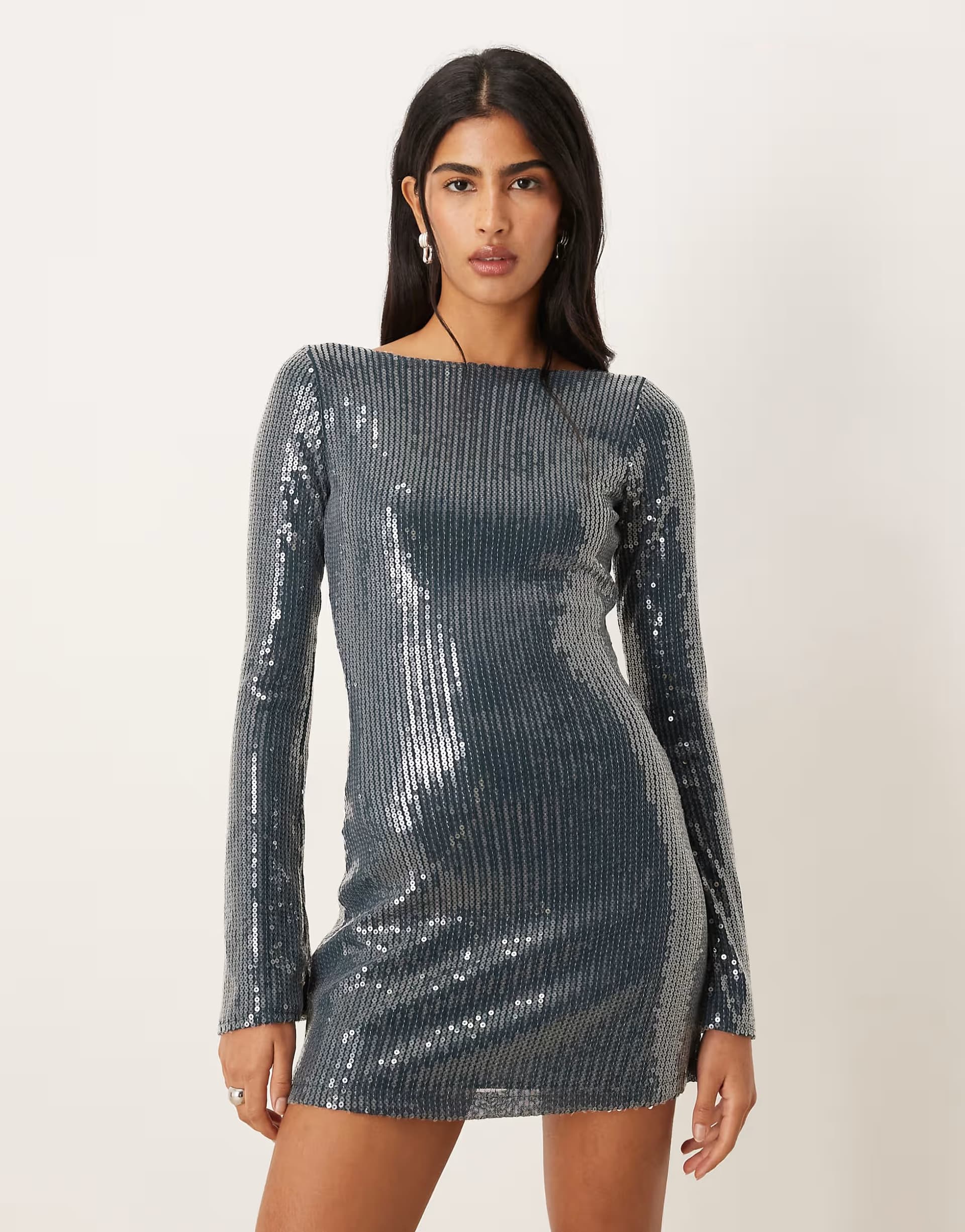 ASOS Motel Kimberly sequin dress in dark teal