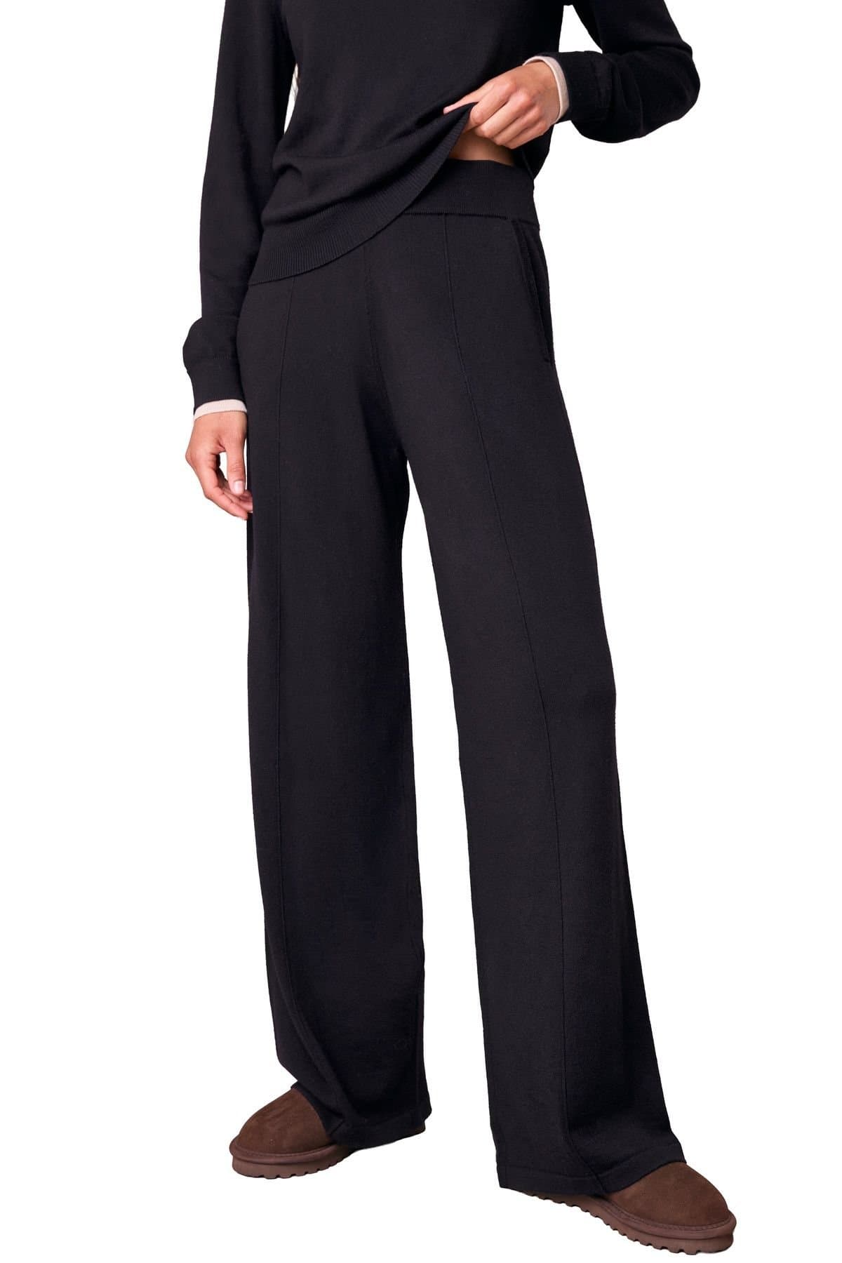 Celtic & Co Celtic & Co Women's Merino Wide Leg Jogger in Dark Navy
