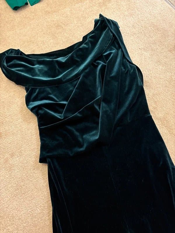 ASOS Design ASOS one shoulder velvet jumpsuit