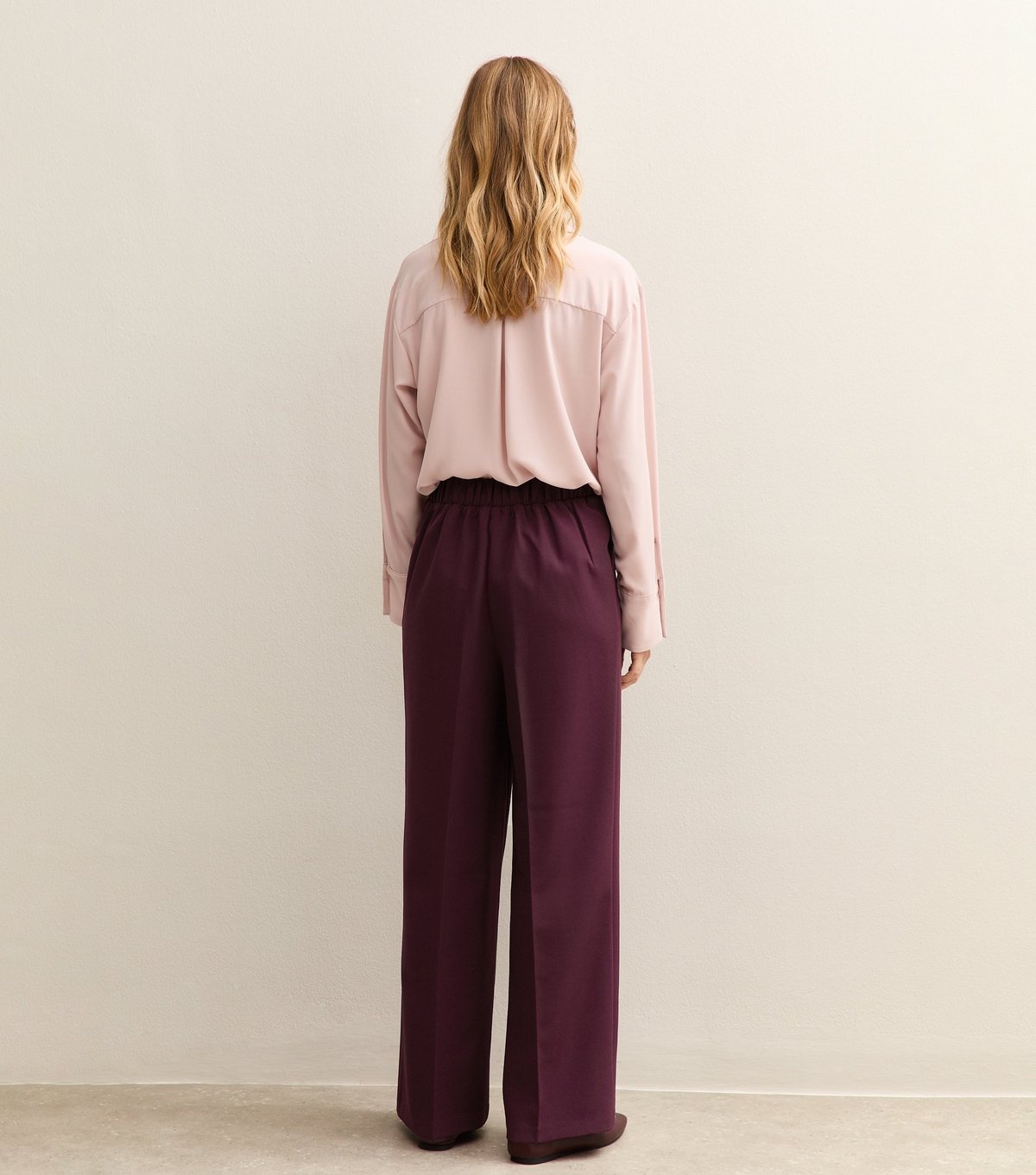 New Look Women's Burgundy Pull On Wide Leg Trousers New Look - 4