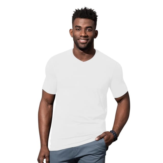 Stedman Stars Stedman Stars Men's Clive V Neck Tee in White - 2