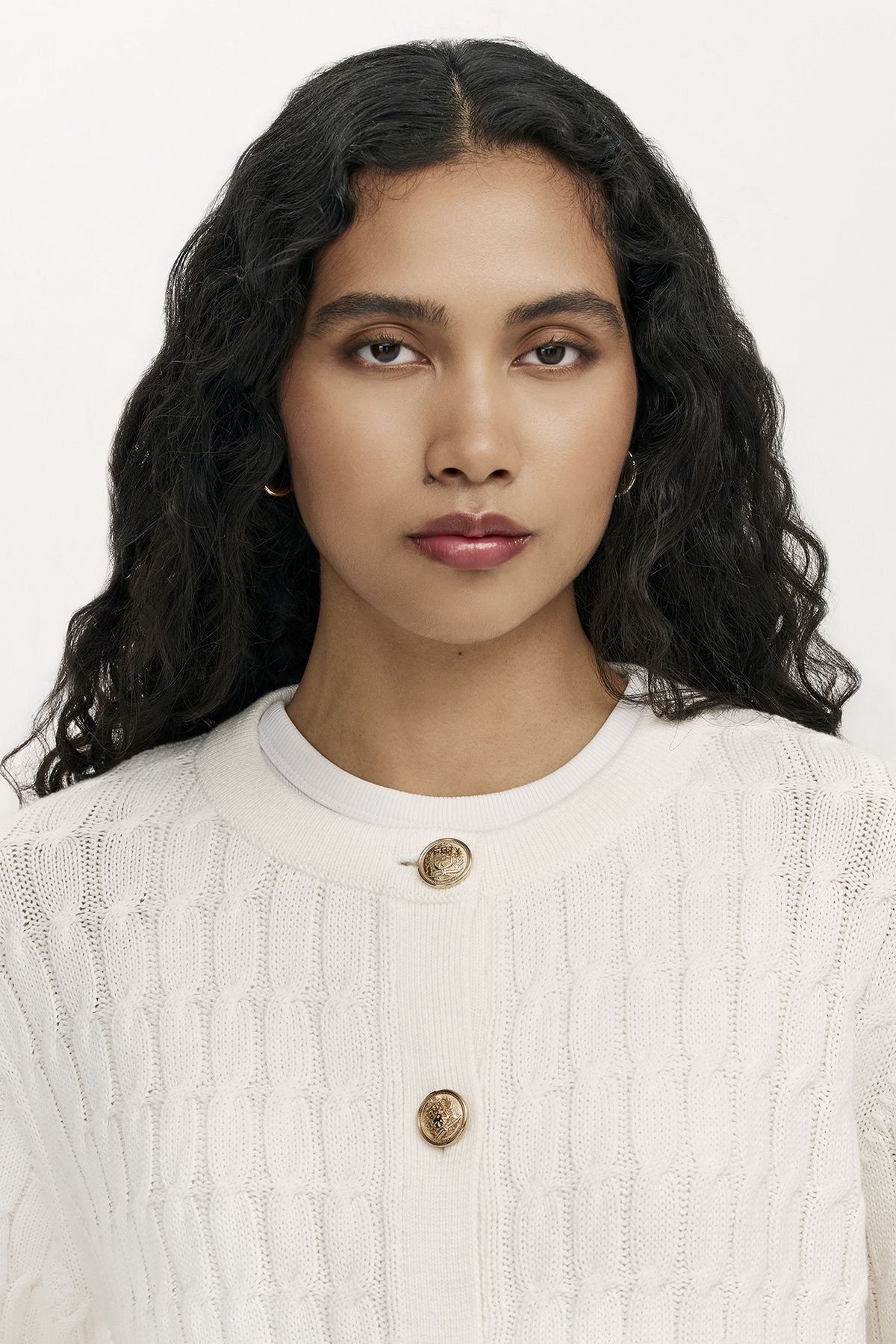 Finery London Finery London Women's Elaine Round Neck Knitted Cardigan in Natural White - 4