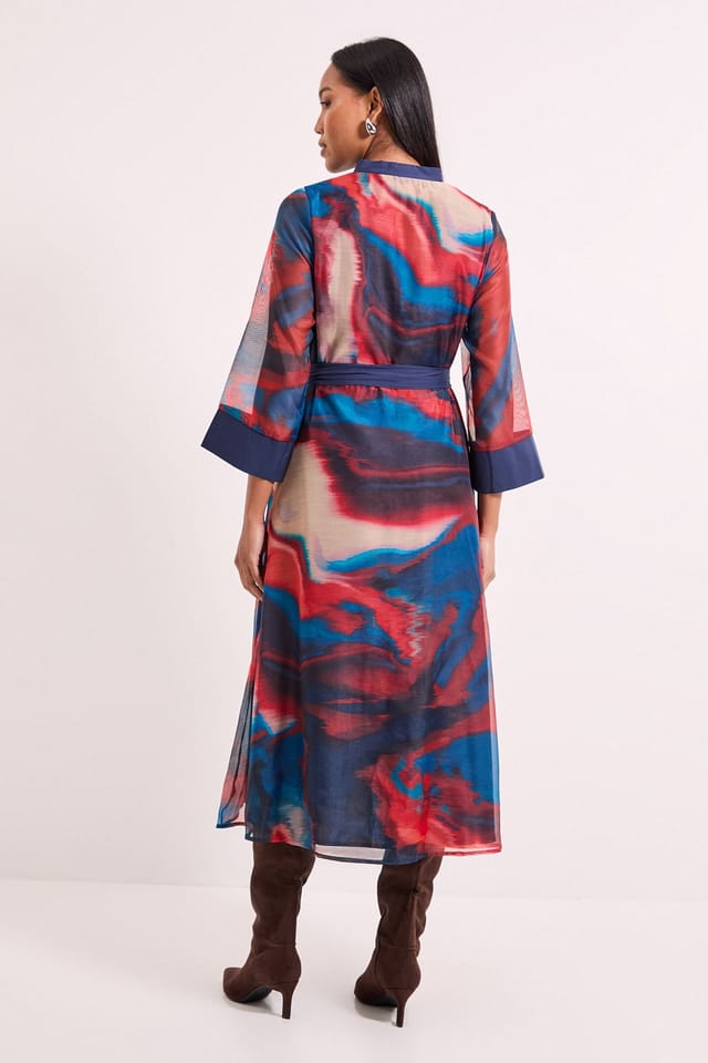 Wallis Wallis Women's Geo Organza Contrast Shirt Dress - 3