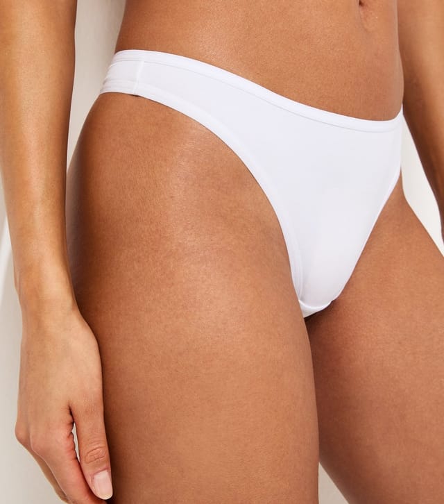 New Look Women's White Microfibre Ruched Back Thong New Look - 3