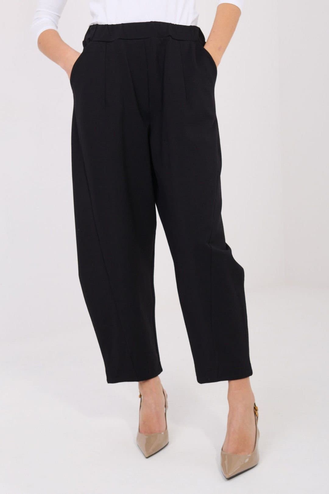 Love Lace Love Lace Black High Waisted Tapered Trousers