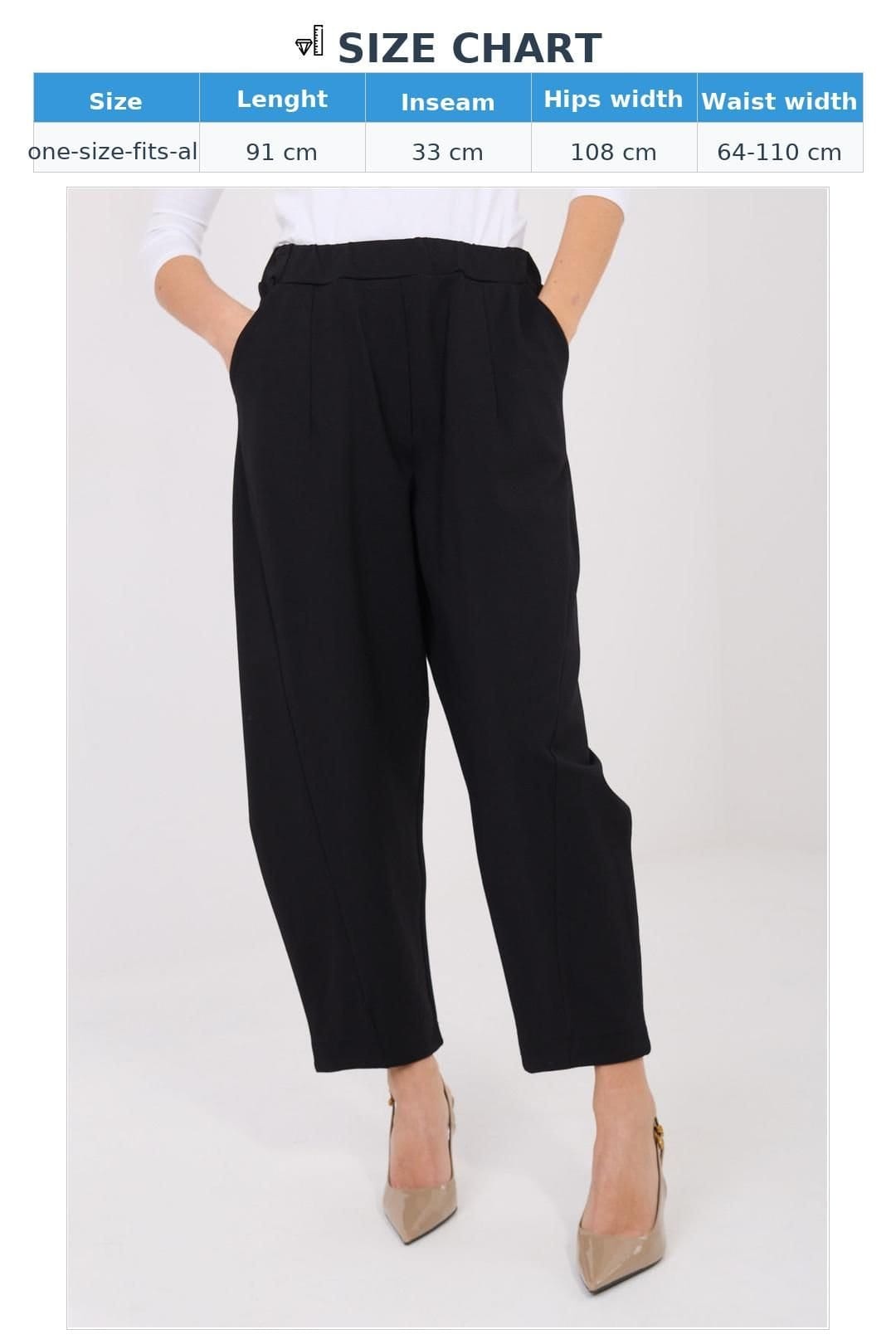 Love Lace Love Lace Women's High Waisted Tapered Trousers with Pockets in Black - 4