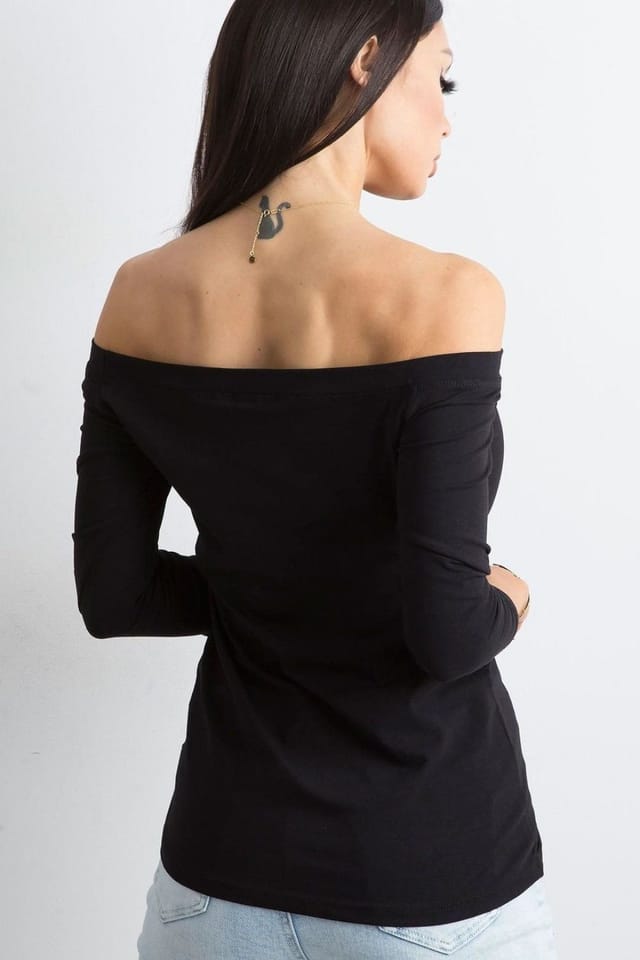 Love Lace Love Lace Women's Spanish Style Blouse with 3/4 Sleeves in Black - 3
