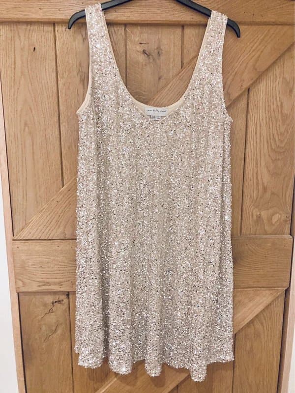 Never Fully Dressed Never fully dressed ‘ruby’ mini festival dress in silver sequin 10-12