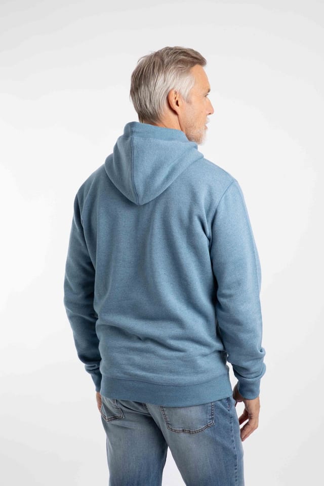 Weird Fish Weird Fish Men's Perranporth Embossed Grindle Hoodie in Mid Blue - 3