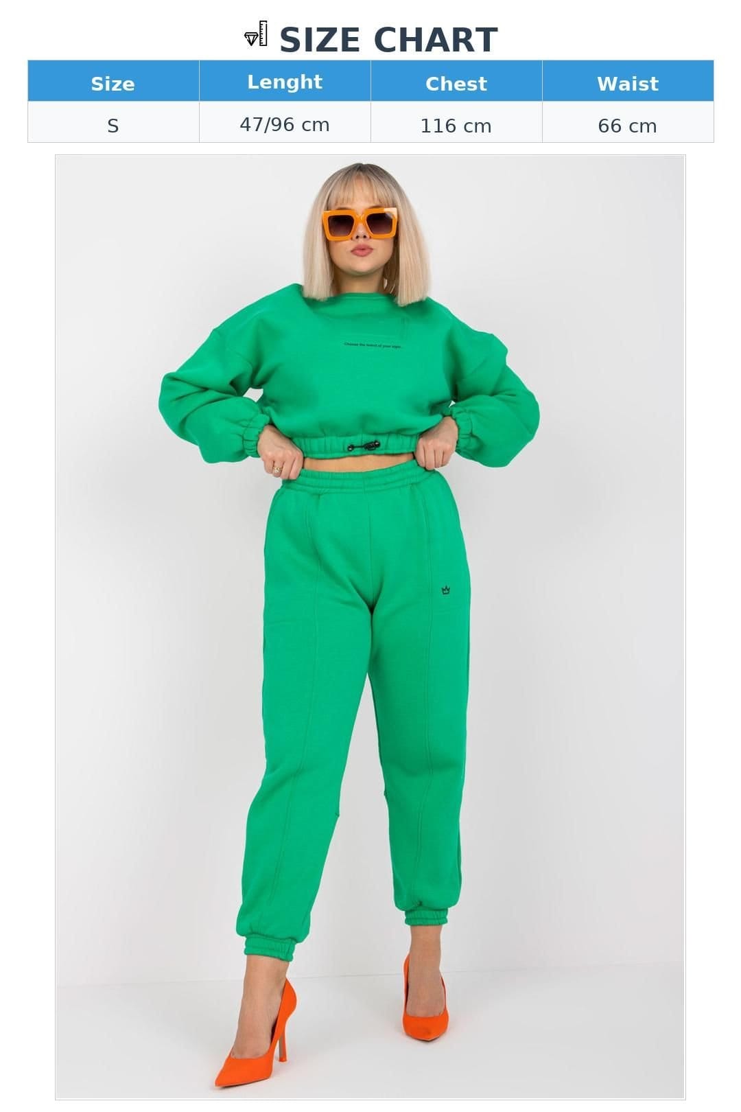 Love Lace Love Lace Women's Everyday Crew Sweatshirt Pant Set in Green - 4