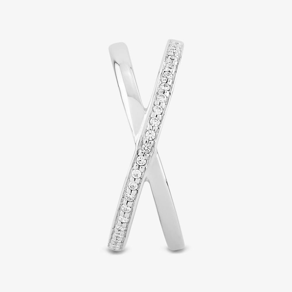 Rosa Lea Rosa Lea Women's Double Crossover Half-Eternity Ring BJ-R2786C 58 in Silver - 4