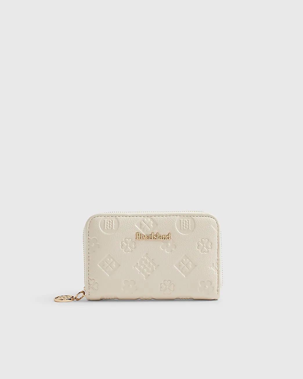 River Island River Island Womens Cream Embossed Monogram Purse