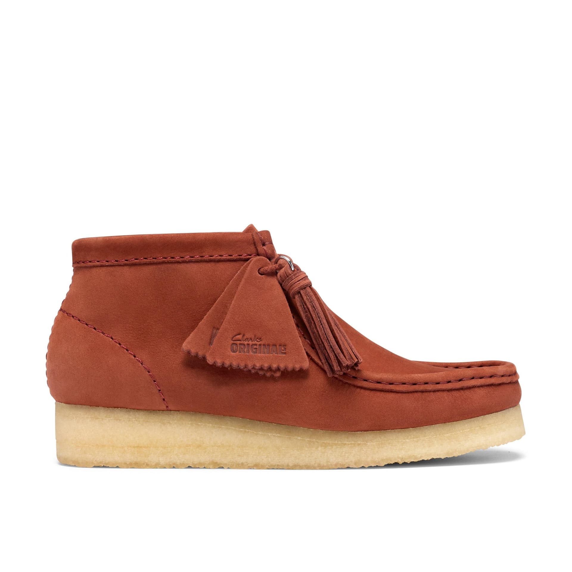 Clarks Clarks Women's Wallabee Boot Red Nubuck Ankle Boots, Wallabee, Lace Up