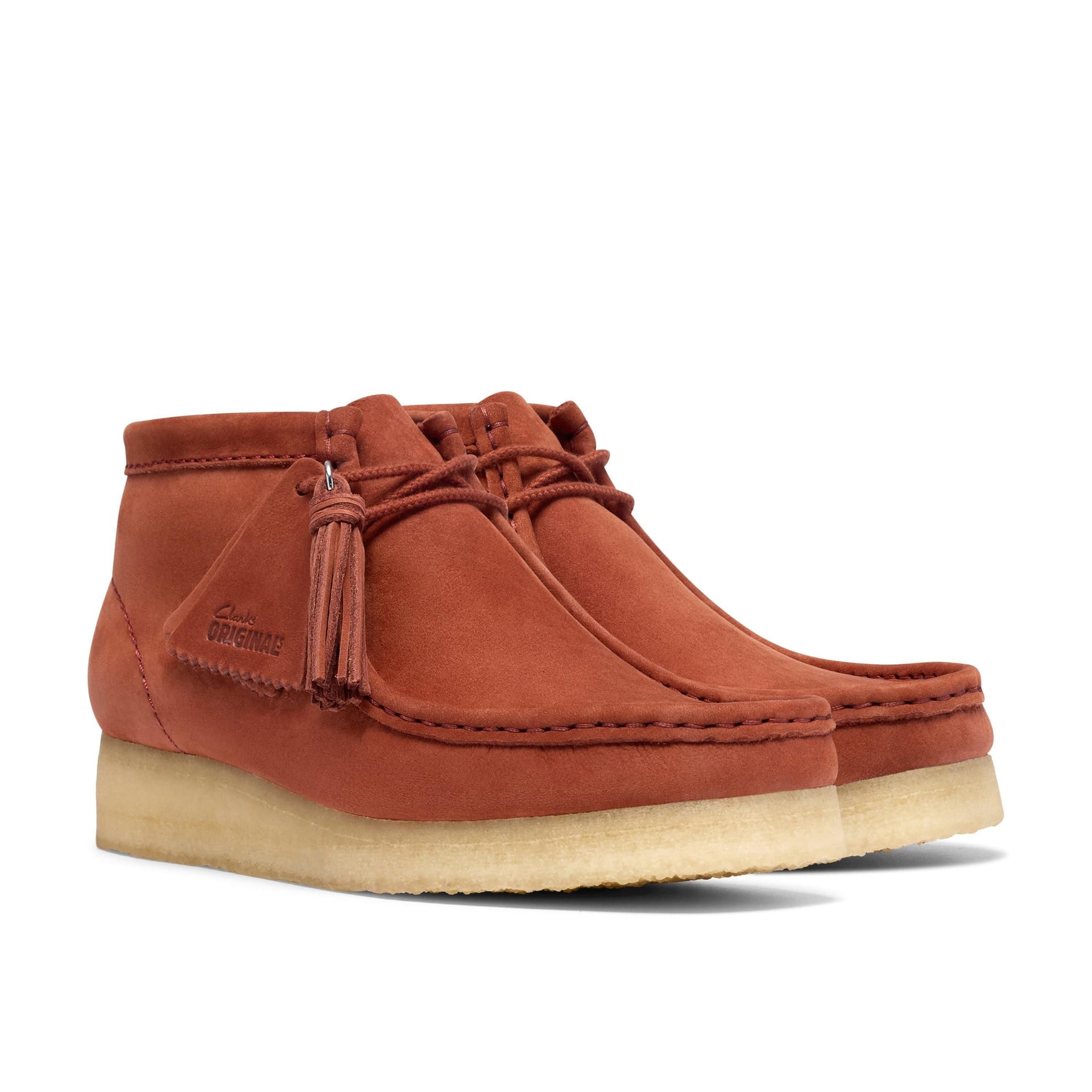 Clarks Clarks Women's Wallabee Boot Red Nubuck Ankle Boots, Wallabee, Lace Up - 4