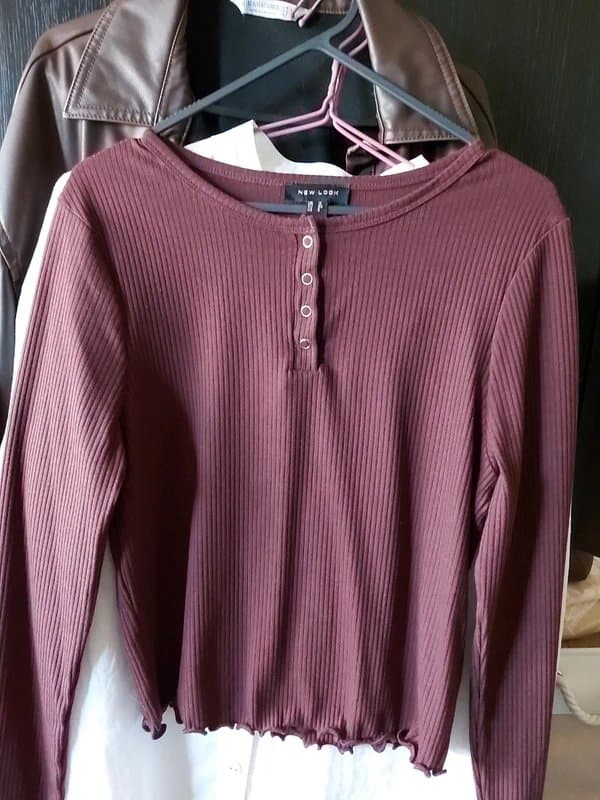 New Look New Look chocolate long sleeve top UK12
