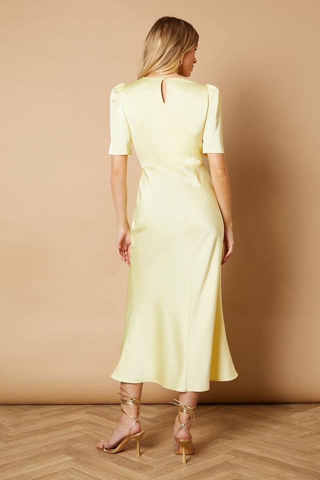 Oasis Oasis Women's Satin Midaxi Dress in Butter - 3