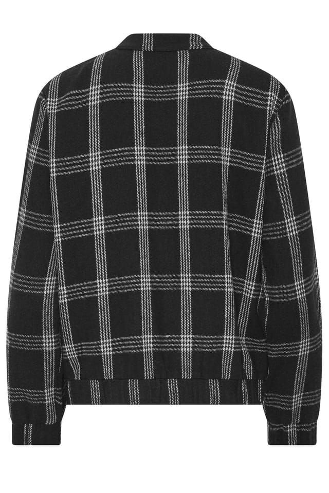M&Co M&Co Women's Check Zip Through Jacket in Black - 3
