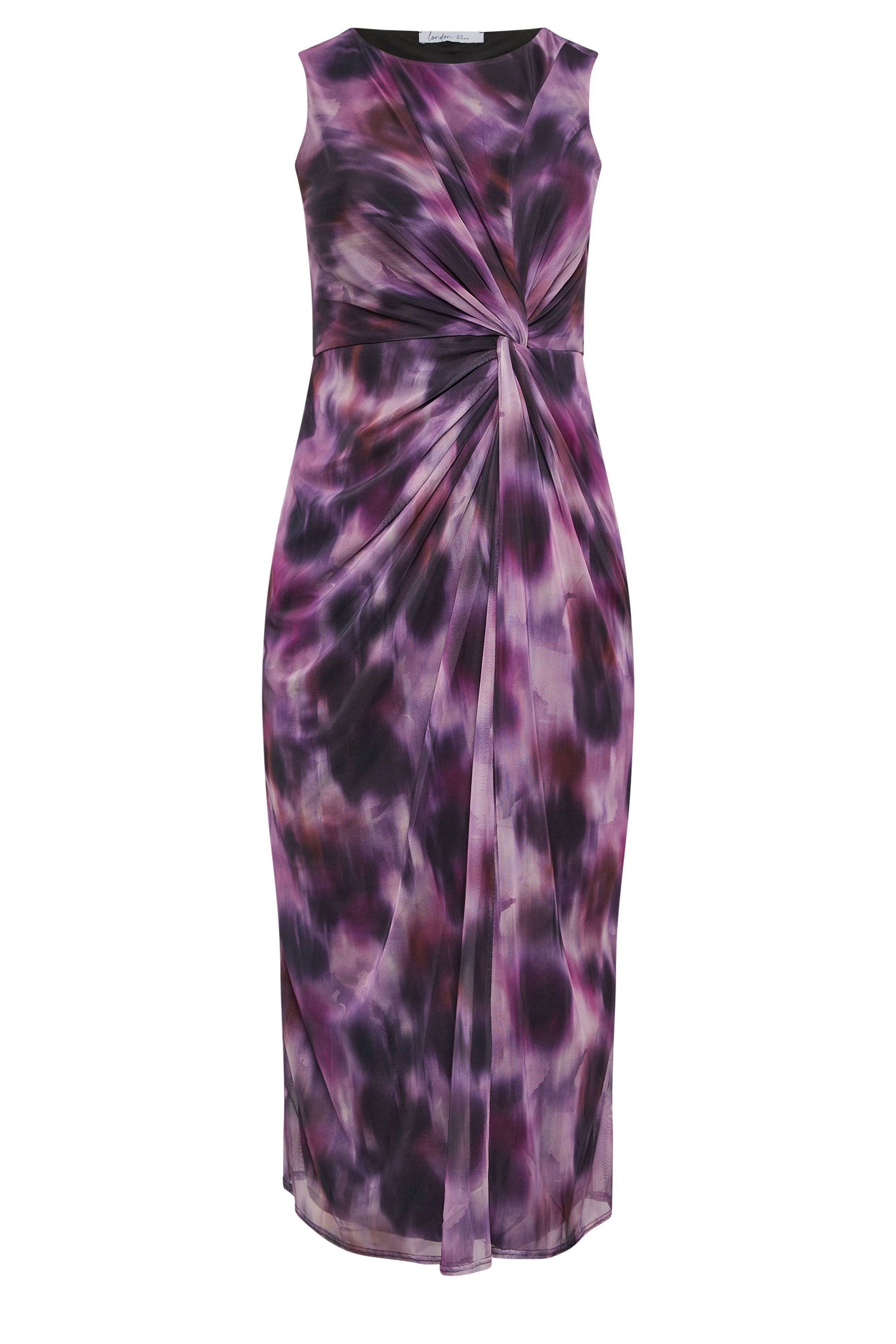 Yours Yours Women's Abstract Twist Maxi Dress in Purple - 2
