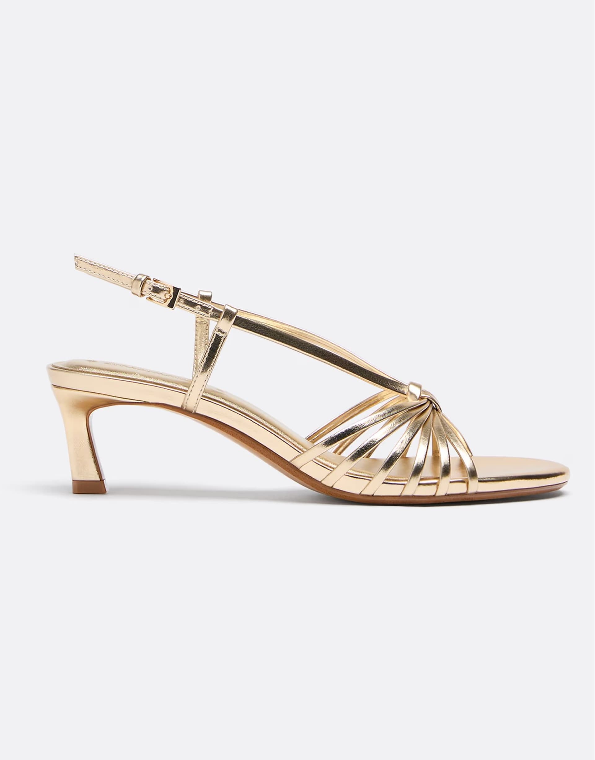 ASOS ASOS Gold Multi-strap Kitten Heel Sandals