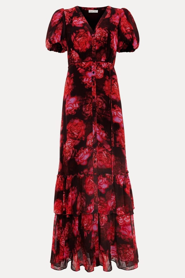 Phase Eight Phase Eight Women's Amaris Floral Dress in Wine - 2
