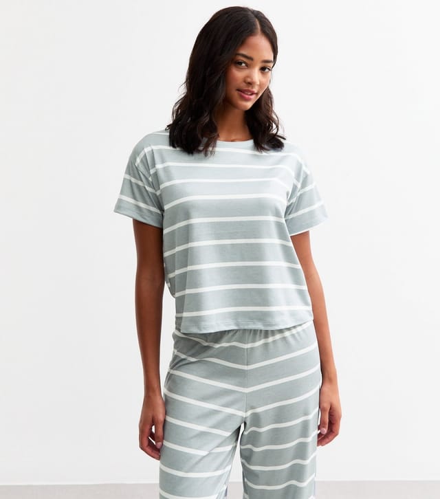 New Look Women's Grey Striped Long Pyjama Set New Look - 2