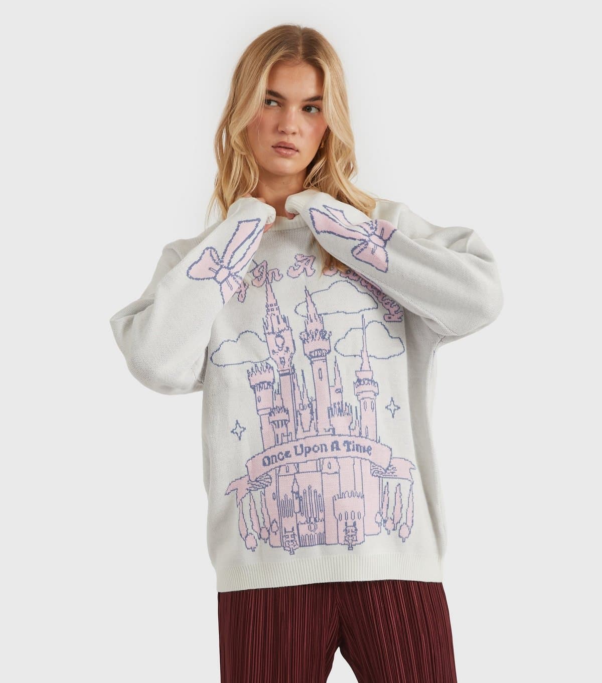 Skinnydip Women's Grey Disney Fantasy Knit Jumper Skinnydip New Look