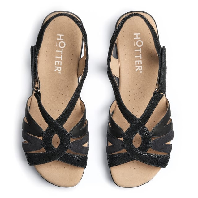 Hotter Hotter Women's Wide Fit 'Flare' Sandals in Black - 3