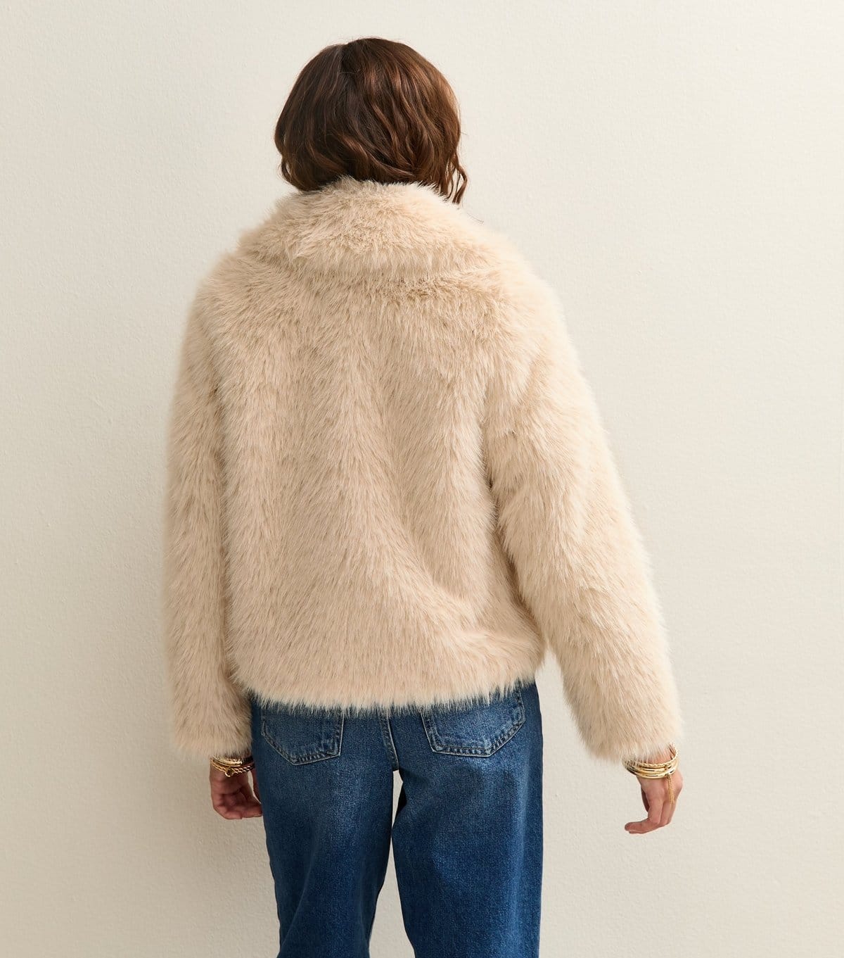 New Look Women's Cream Faux Fur Coat New Look - 4