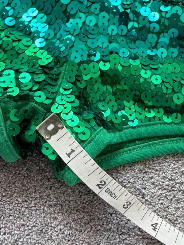 Bershka Y2k green low rise sequin festiva micro mini shorts