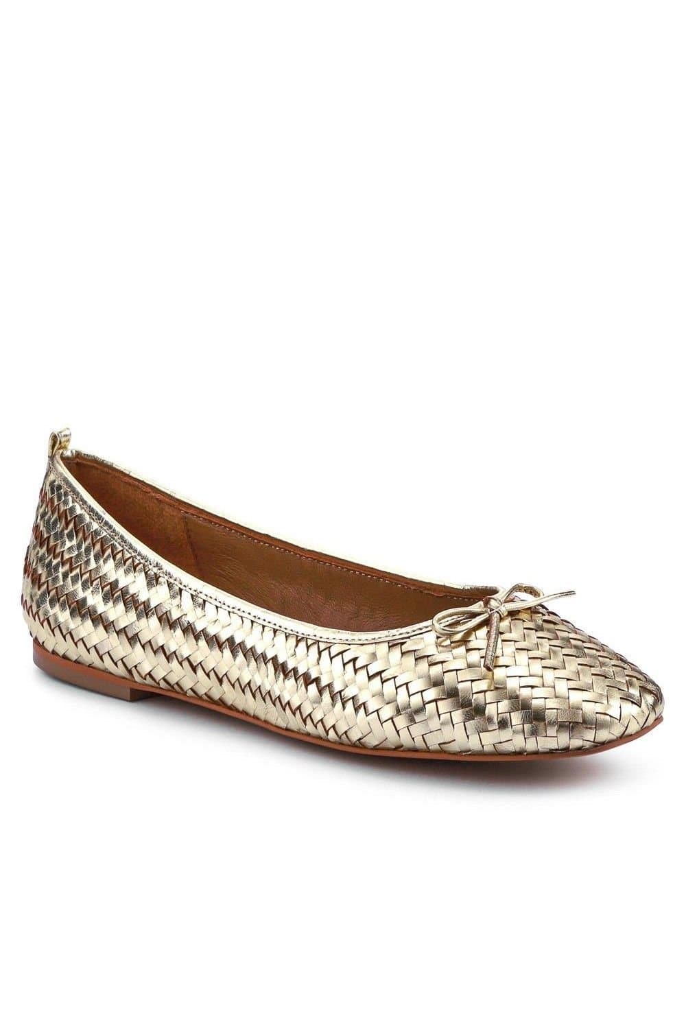 Jones Bootmaker Jones Bootmaker Gold Leather Ballet Flats