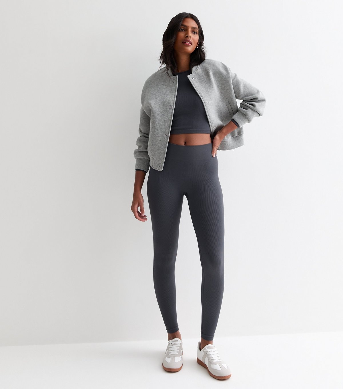 New Look Women's Dark Grey Seamless Leggings New Look - 3